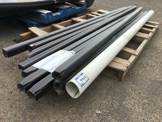 Black Aluminum Downspouts 2 5/8 In x 10 Ft. *Damaged* and (1) PVC Sewer Pipe Solid 4 In x 10 Ft.