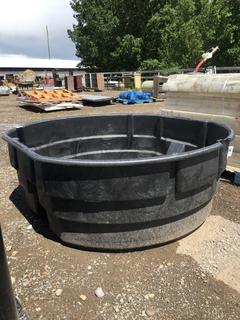 Black Poly Round Water Trough 300 Gallon 62 In x 64 In x 24 In.