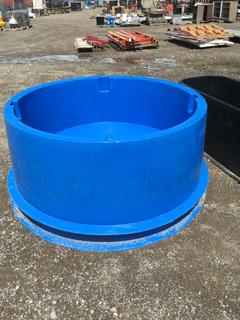 (2) Blue Poly Water Tanks 5 Ft x 5 Ft x 2 Ft. *Damaged Stuck Together*