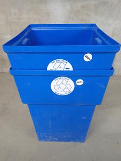 (2) Commercial Recycling Bins, Approx. 20 In x 20 In x 30 In.