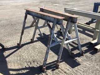 Selling Off-Site -  (2) Steel Saw Horses, 48 In x 35 In. *Located at 234155 Wrangler Road SE, Calgary, AB*
