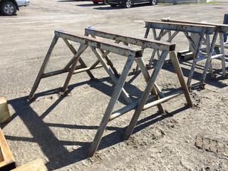 Selling Off-Site -  (2) Steel Saw Horses, 60 In x 34 In. *Located at 234155 Wrangler Road SE, Calgary, AB*
