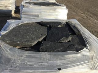 Pallet of Black Landscaping Stone.