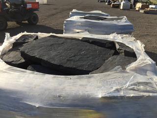 Pallet of Black Landscaping Stone.