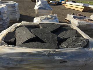 Pallet of Black Landscaping Stone.