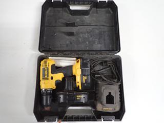 DeWalt 1/2 In Cordless Drill c/w (2) 18V Batteries and Charger.