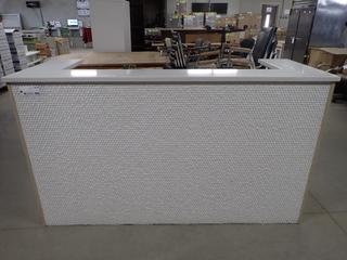 Reception Desk 79 In L x 29 3/4 In W x 45 In H.