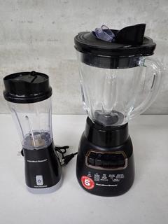 (1) Hamilton Beach 40 oz Blender, Model # 58185C and (1) Hamilton Beach Single Serve Blender w/ Travel Jar.