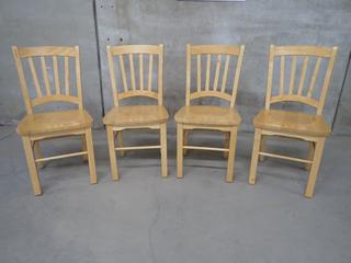 (4) Solid Wood Chairs.