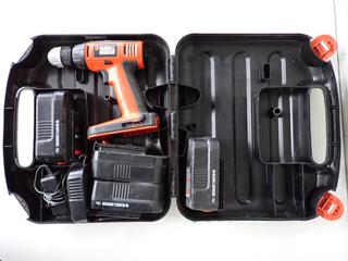 Black & Decker CDC1800-CA Cordless 10mm Drill c/w (4) 18V Batteries & Charger.