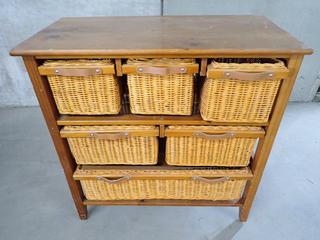 Wicker Dresser 31 1/2 In L x 16 In W x 32 1/2 In H.