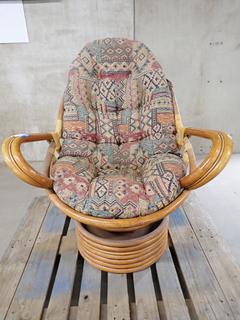 Swivel Bamboo Rocking Chair.