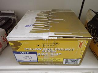 (1) Box of Yellow Zinc Project Screws 33 lbs. 8 In x 1 1/4 In.