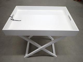 Folding White Table Tray.