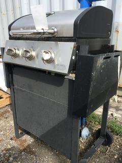 Backyard Grill 3 Burner BBQ c/w Propane Tank.