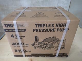 Unused TMG-GWP40 Triplex High Pressure Pump.