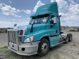 2011 Freightliner Cascadia T/A Day Cab Truck Tractor c/w DD15, Eaton Fuller Ultra Shift Auto, A/C, Air Ride Susp., 11R22.5 Front, 455/55R22.5 Rear Tires, Showing 874,550 Kms, VIN 1FUJGEDR2BSBA5675