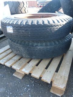 (2) Goodyear Super Hi-Miler Tires 8.25-20 w/ Bud Rims.