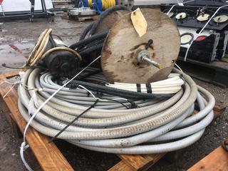 Pallet of Tech Cable & Wire Including 100 Ft 3-Wire Tech Cable, 100 Ft 12-Wire Tech Cable, Belt Driven AC Generator, 2000W 120V, Etc.