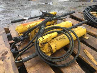 (3) Enerpak P80 10,000PSI Hydraulic Hand Pumps.