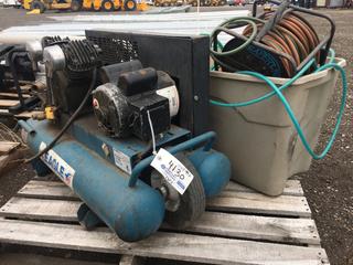 Eagle Air Compressor c/w Hose Reel and Air Hoses, S/N E113585.