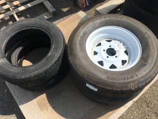 (2) Westlake Super ST. Tires ST225/75 R15 117/112L c/w Rims & (2) Ecopia E422 Tires 195/65 R15 91H M+S.