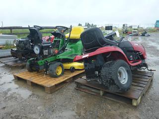 John Deere 16 H.P.V Twin, Craftsman DLS 35200 and Craftsman Riding Lawn Mower for Parts.