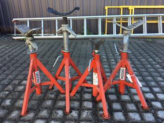 (4) Ridgid 2500 Lb Pipe Stands, Model # VJ-98.