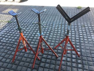 (3) Ridgid 2500 Lb Pipe Stands, Model # RJ-99.