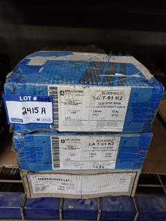 (2) Boxes of Blueshield LAT-91 K2 Low Alloy Steel Flux-Cored Wire, 1.6mm 1/6 In & (1) Box of Innershield NR-233 Cored Wire 1.6mm 1/6 In.