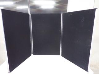 3-Panel Velcro Presentation Display Board, 23 1/2 In x 35 1/2 In Per Panel & Hanging Banners.