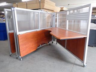 (2) Portable Office Desks on Castors.