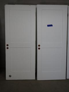 (2) Solid Cherry Wood Interior Doors 80 In L x 30 In W.