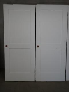 (2) Solid Cherry Wood Interior Doors 80 In L x 30 In W.