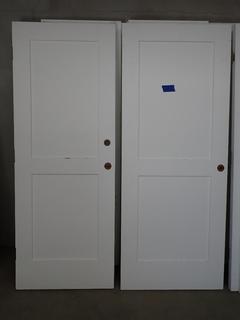 (2) Solid Cherry Wood Interior Doors 80 In L x 30 In W.