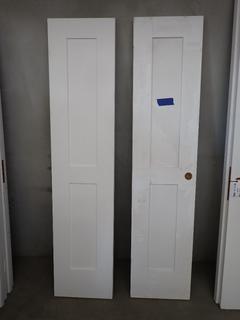 (2) Solid Cherry Wood Interior Doors 80 In L x 18 In W.