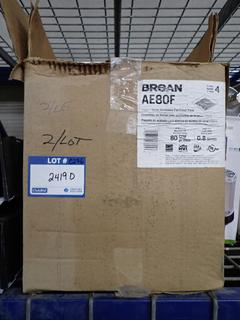 (4) Broan AE80F Ventilation Fan Finish Pack.