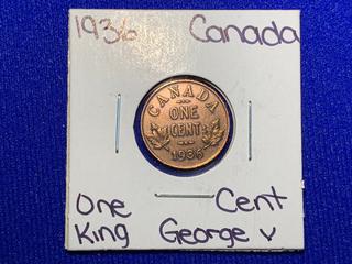 1936 Canada One Cent Coin.