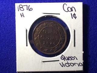 1876 Canada On Cent Coin.