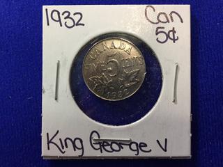 1932 Canada Five Cent Coin.