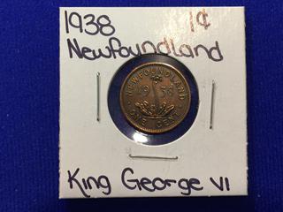 1938 Newfoundland One Cent Coin.