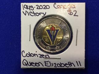 2020 Canada Two Dollar Colour Printed Coin "1945 - 2020 Victory".