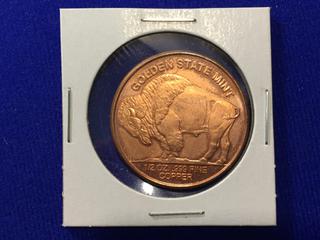 Golden State Mint Half Ounce .999 Fine Copper Medallion.