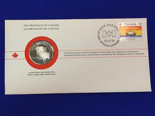 1979 Canada Post Sterling Silver Medallion "Canadian Provinces: New Brunswick".