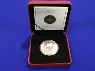 2005 Canada Twenty Dollar .9999 Fine Silver Holographic Coin "Diamonds" c/w Case.