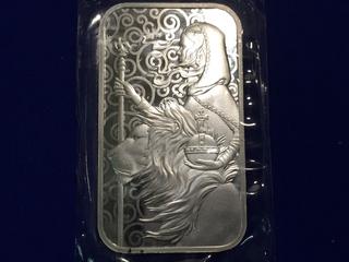 The Royal Mint One Ounce .999 Fine Silver Bar.