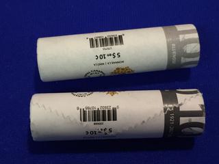 (2) Rolls of 2021 Canada Ten Cent Coins "Bluenose Centennial".