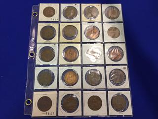 (20) Assorted 1938 - 1949 Great Britain Pennies.