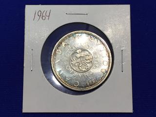 1964 Canada Silver Dollar "Quebec Charlottetown Centennial".