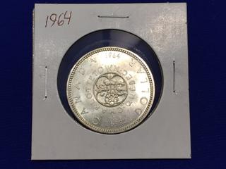 1964 Canada Silver Dollar "Quebec Charlottetown Centennial".